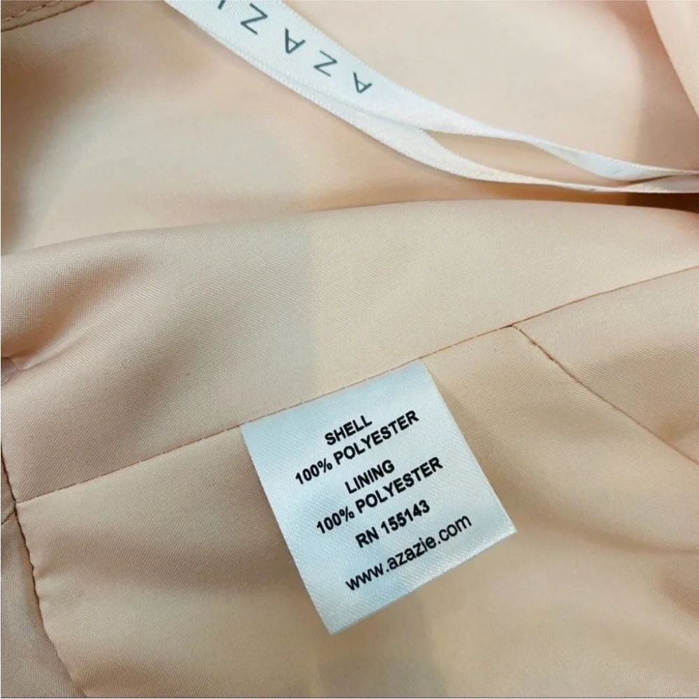 SALE Peach Floor Length Chiffon Gown Classic Elegant Prom Dress Military Ball - Picture 14 of 14